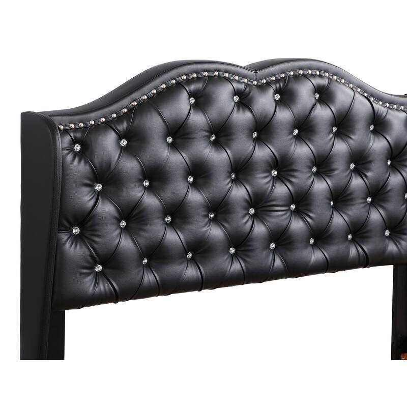Joy Jeweled Tufted King Panel Bed