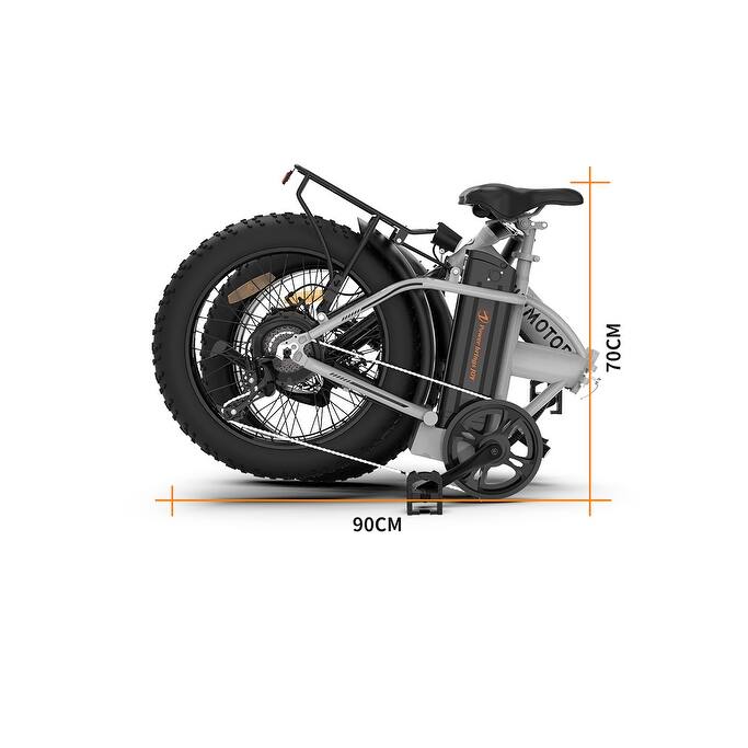 AOSTIRMOTOR Folding Electric Bike Ebike Bicycle 750W Motor 20" Fat Tire With 48V/12.5Ah Li-Battery Beach Snow Bicycle A30