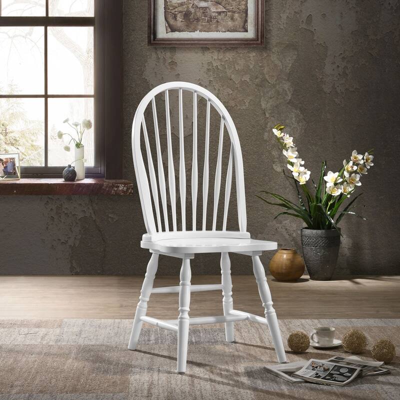Solid Windsor Back Dining Chair - 40.5" - White