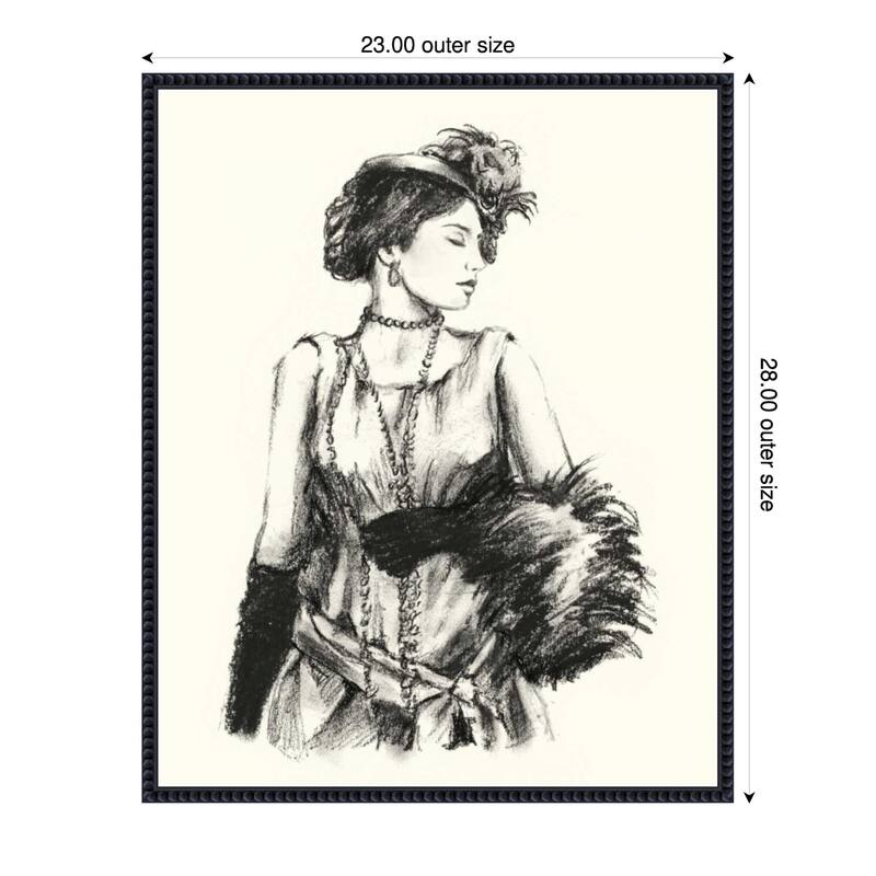 Vintage Fashion No. 1 by Ethan Harper (23 x 28 in.), Framed Canvas Wall Art Print