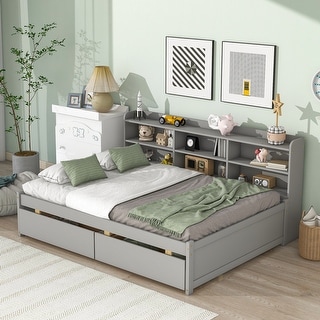 Ideal Bedroom Furniture: Twin Size Day Bed with Bookcase and Drawers ...