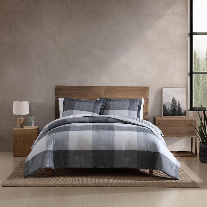 Eddie Bauer Plaid Printed Grey Bonus Bed Set