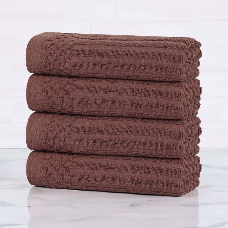 Superior Soho Ribbed Cotton Hand Towel Set of 4