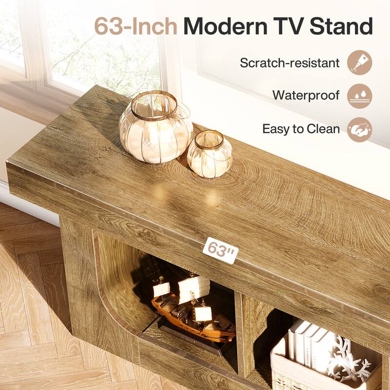 Modern TV Stand for 70-Inch TVs, 63-Inch Entertainment Center