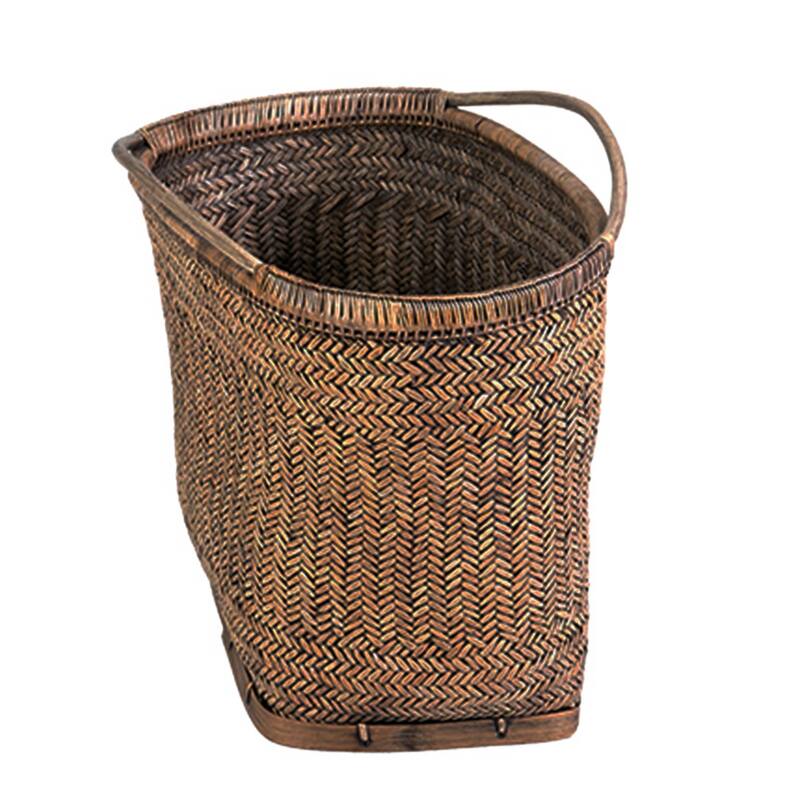Natural Handwoven Abaca Basket With Handles by East at Main