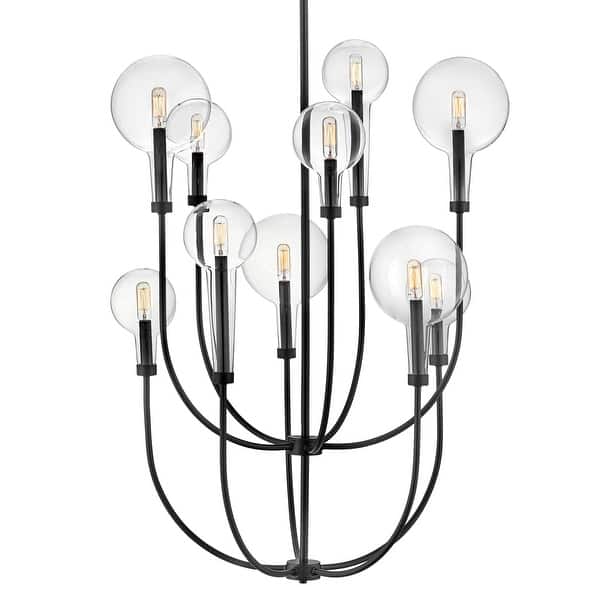 slide 2 of 9, Hinkley Lighting 30527 Alchemy 30" Wide 10 Light Chandelier Black