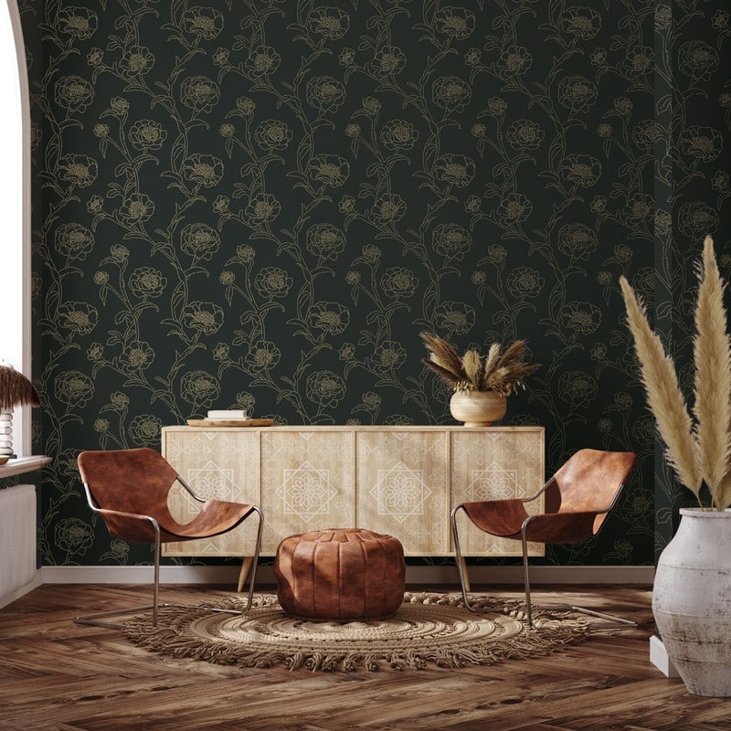 Peonies Removable Peel and Stick Wallpaper