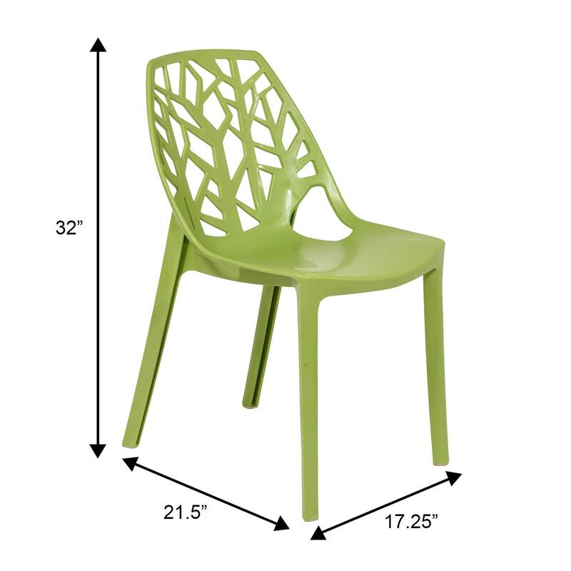Cornelia Modern Stackable Dining Chair with Cut-out Design Accent Side Chair for Dining rooms, Patios, or Kitchens (Set of 4)