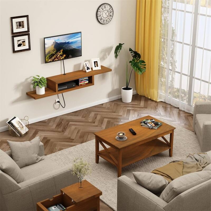 TV Stand Shelf - 11.7"D x 60"W x 8.3"H