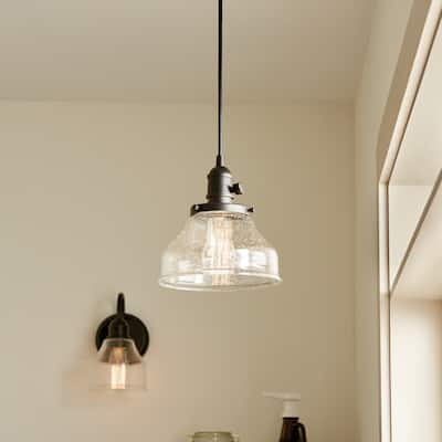 Kichler Lighting Avery 8 in. 1-Light Black Bell Mini Pendant Light