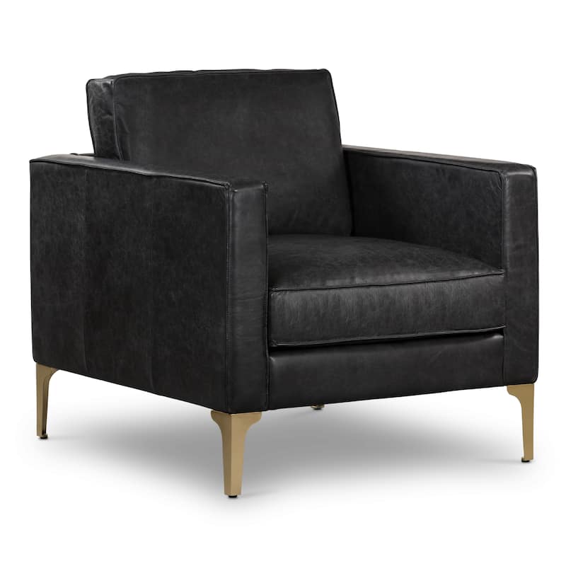 Poly & Bark Mateo Lounge Chair - Full Grain Genuine Italian Leather