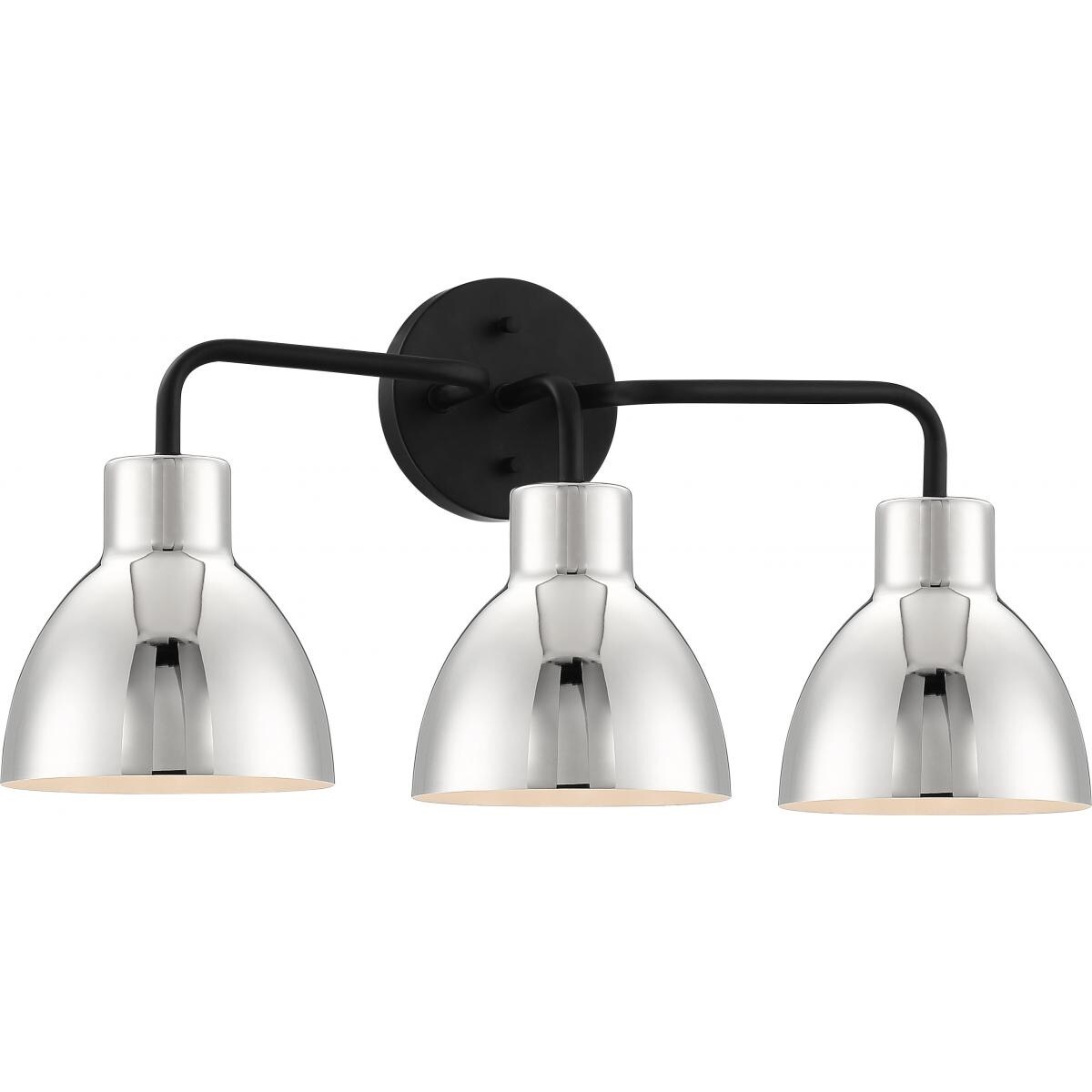 Sloan 3 Light VanityMatte Black and Polished Nickel Finish