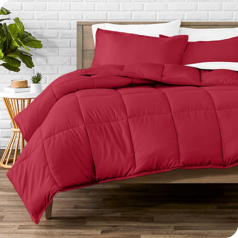 Bare Home Hypoallergenic Down Alternative Comforter Set - Full - Red