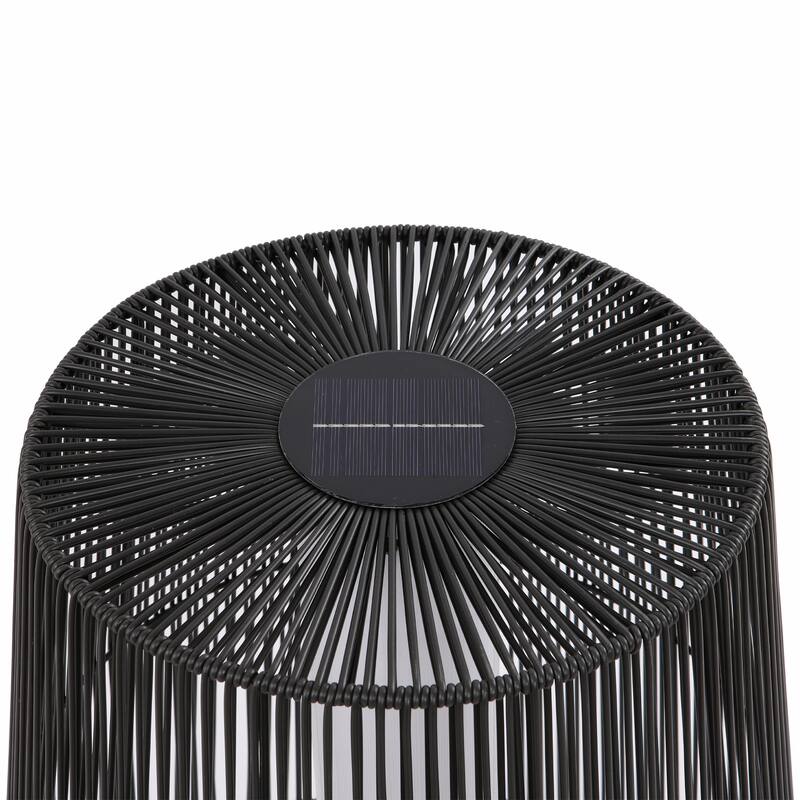 2-Pack Outdoor Rattan Solar Light Patio Floor Lamp