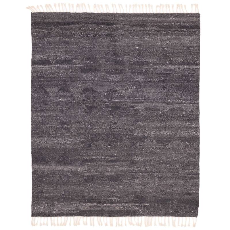 ECARPETGALLERY Hand-knotted Looma Charcoal Wool Rug - 8'3 x 10'3