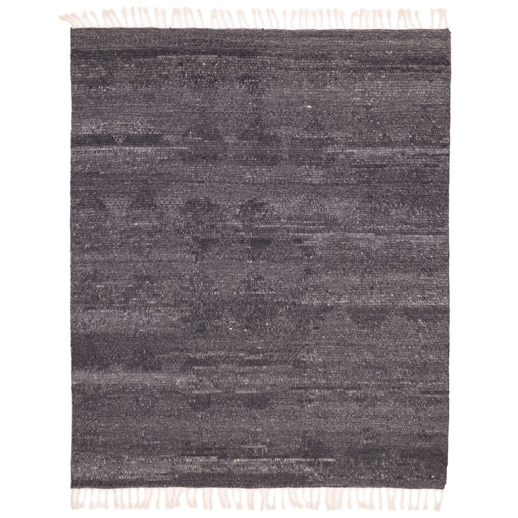 ECARPETGALLERY Hand-knotted Looma Charcoal Wool Rug - 8'3 x 10'3