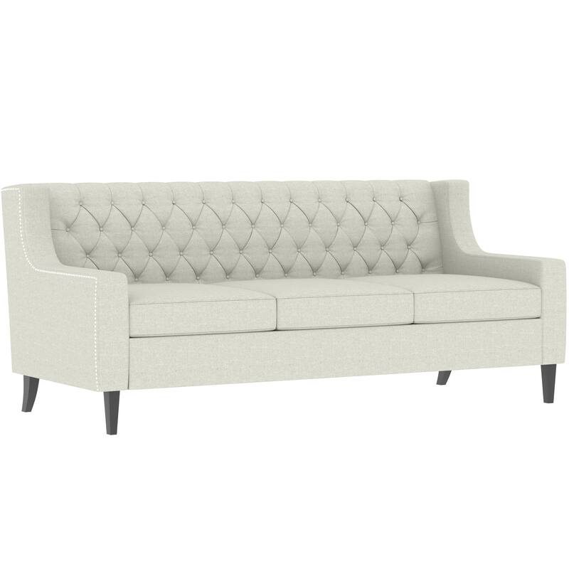 Compact Mid-Century Style Sofa with High-Density Foam Cushions and Birch Legs