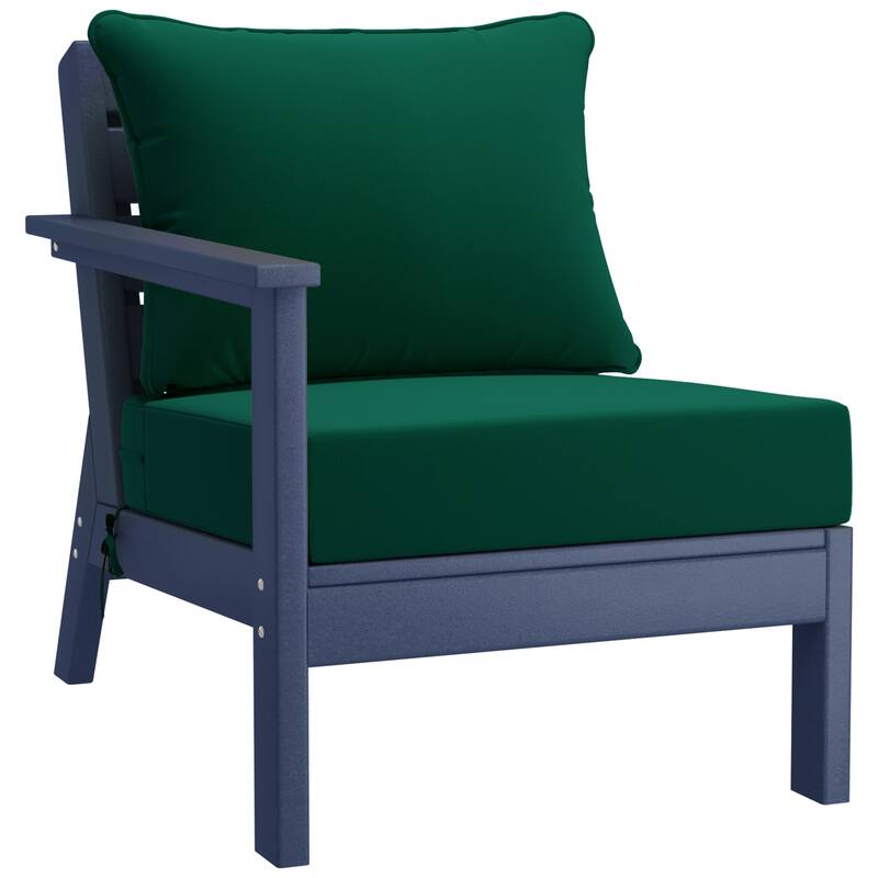 Birchwood All Weather HDPE Outdoor Patio Navy Blue Deep Seating Conversation Set (6-Piece Set)