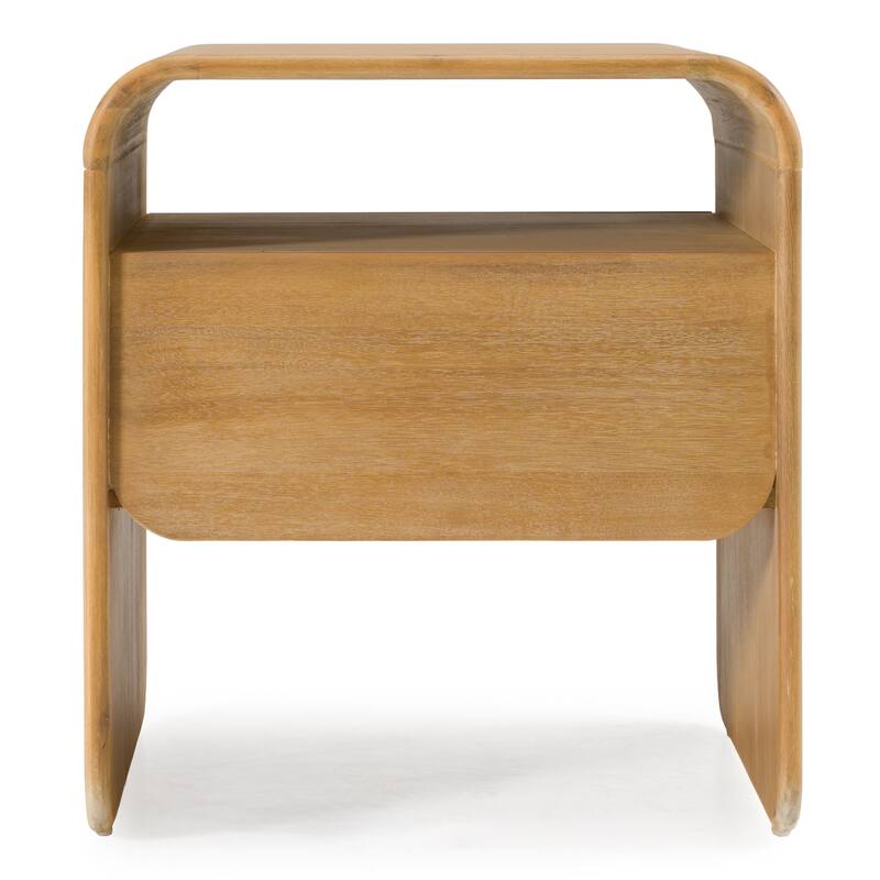 Modrest Dresden Modern Natural Acacia 1-Drawer Nightstand
