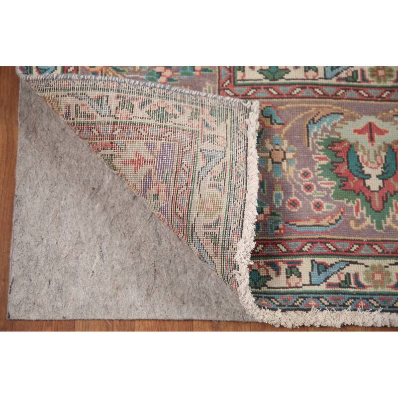 Hand Knotted Oriental 100% Wool Carpet Traditional Floral Red Tabriz Area Rug - 12' 8'' X 9' 8''