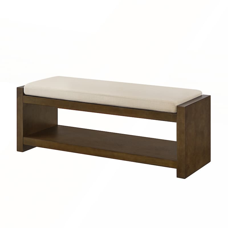 47in Accent Bench with Lower Shelf Shoe Rack