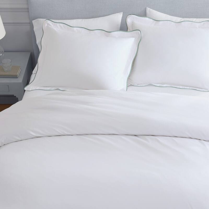 Martha Stewart Simple Scallop Cotton Duvet Cover Set