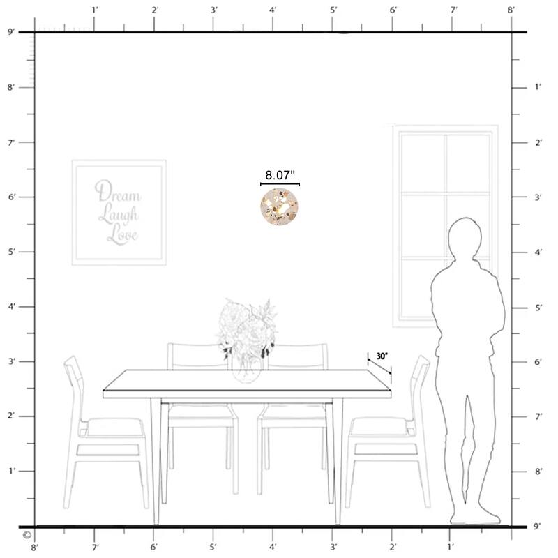 Terrazzo LED Wall Light with Multicolor Marble Pattern Fixture