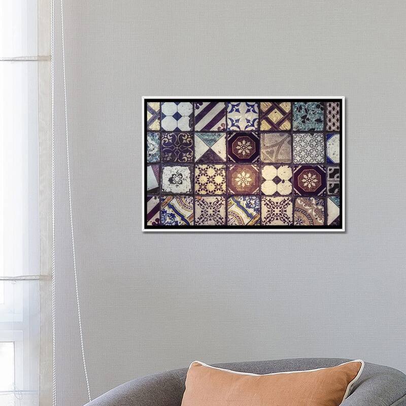 iCanvas "Antique Decorative Floor Tiles" by Jane Rix Framed