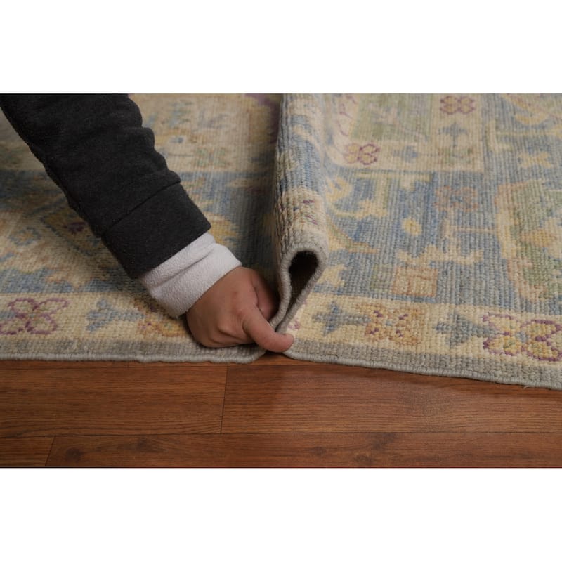 Grey Oushak Turkish Area Rug Handmade Vegetable Dye Wool Carpet - 9'3" x 12'0"