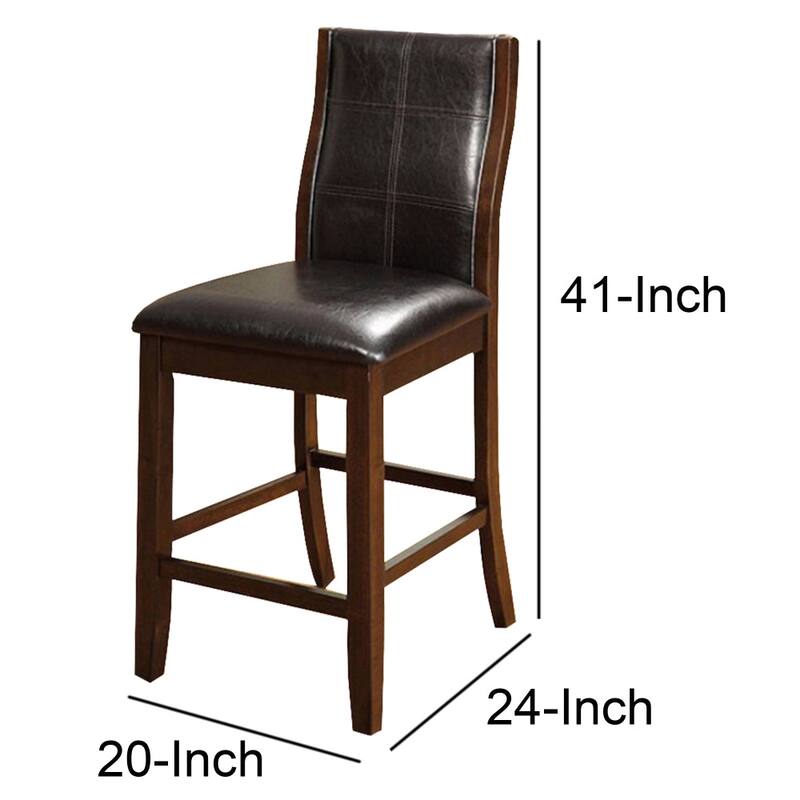 Townsend II Leatherette Parson Chair Counter Height Chair, Set Of 2 - 41 H x 20 W x 24 L Inches