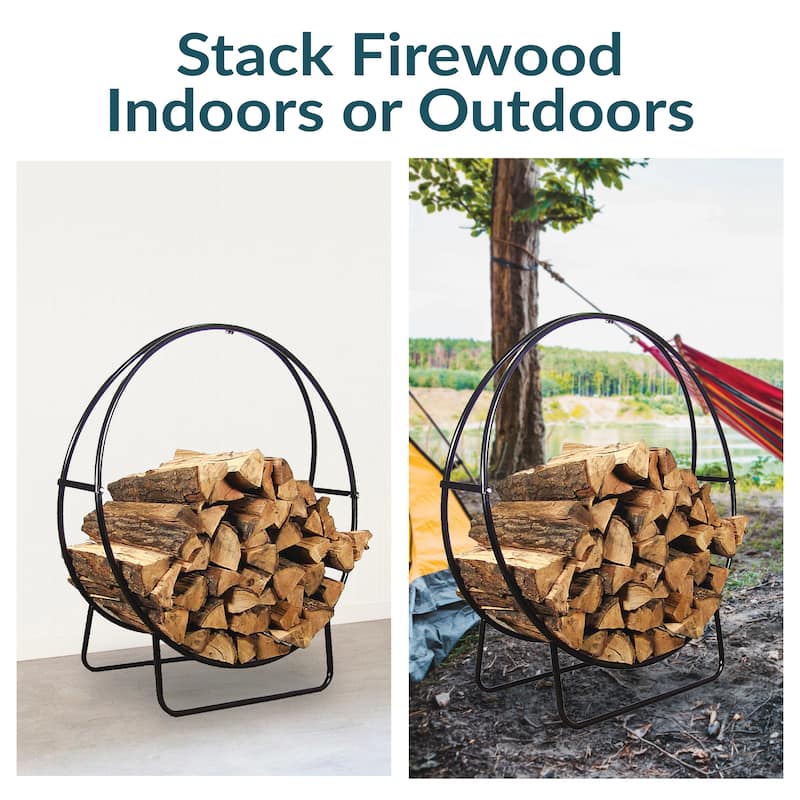 Sunnydaze Firewood Log Hoops and Covers - Multiple Options
