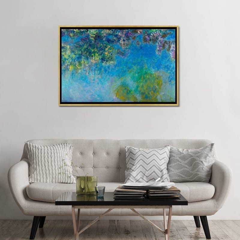 iCanvas "Wisteria" by Claude Monet Framed Canvas Print