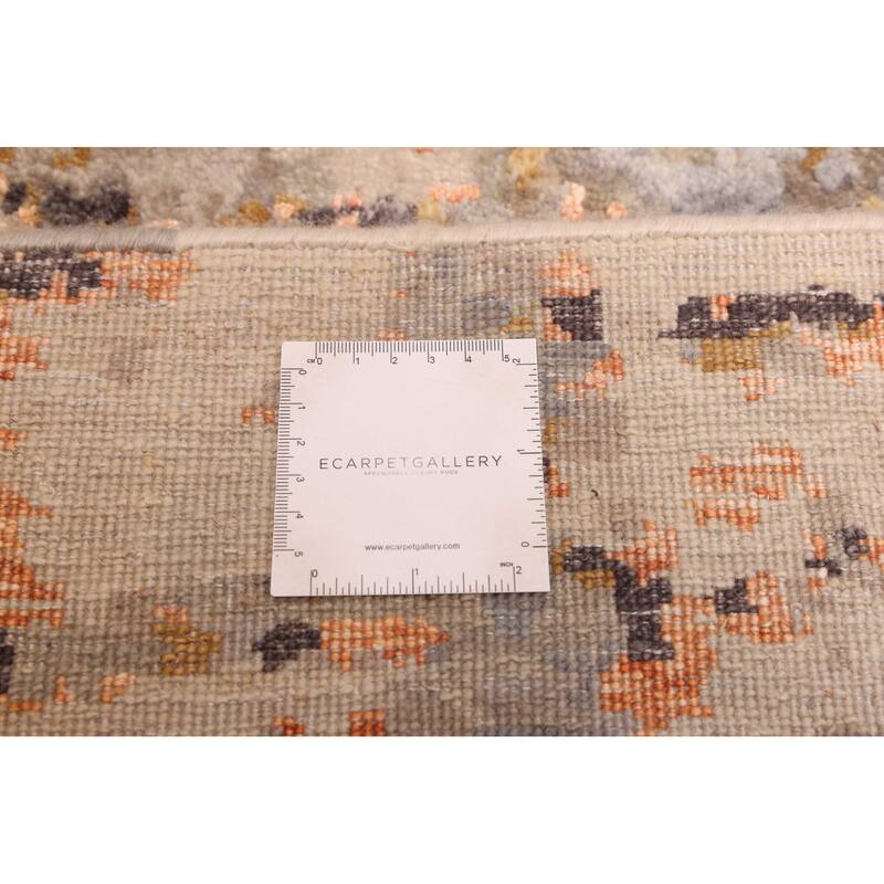 ECARPETGALLERY Hand-knotted Legacy Beige, Dark Grey Silk, Wool Rug - 2'7 x 10'2