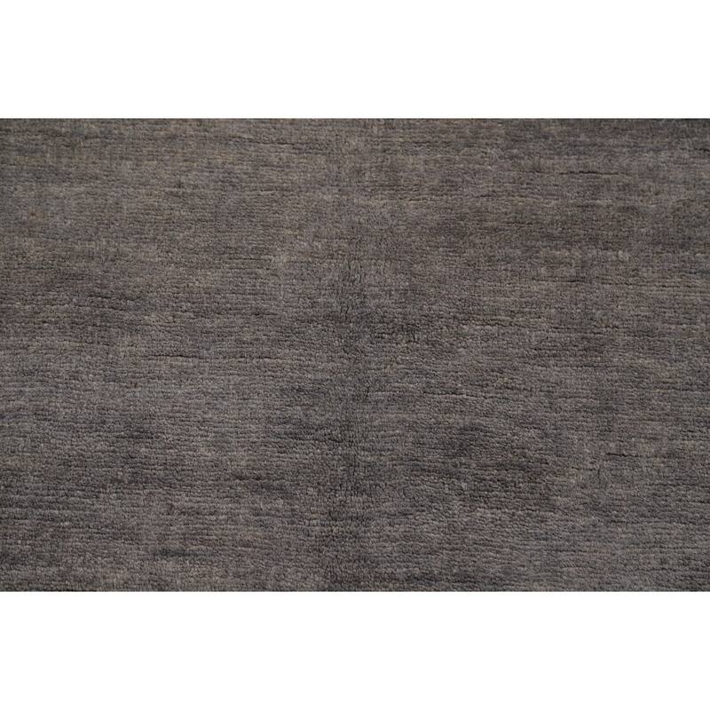 Hand Knotted Oriental 100% Wool Carpet Modern Modern Greys & Charcoal Gabbeh Area Rug - 5' 11'' X 4' 0''