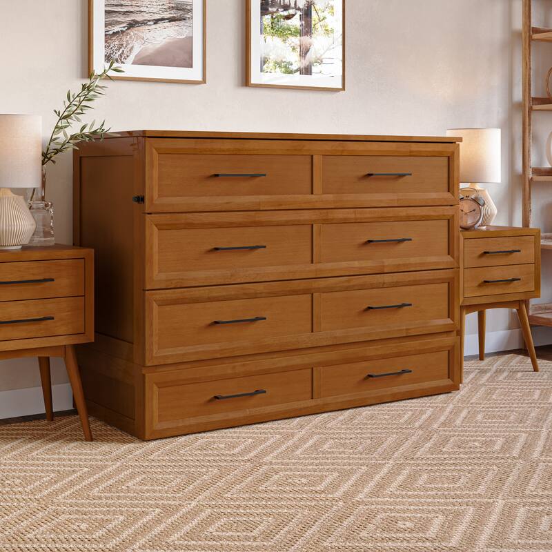 Tucson Murphy Bed Chest with 6" Mattress, Drawer & Built-in Charger