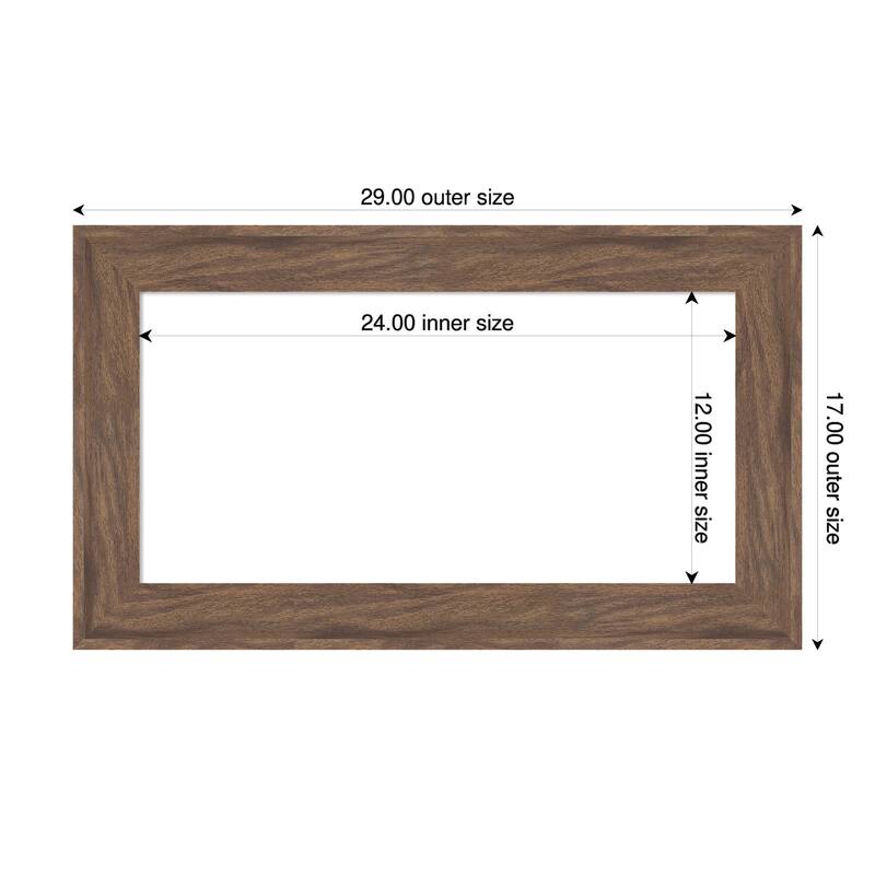 Pia Medium Brown Framed Dry Erase Magnetic Board - 29 x 17 in