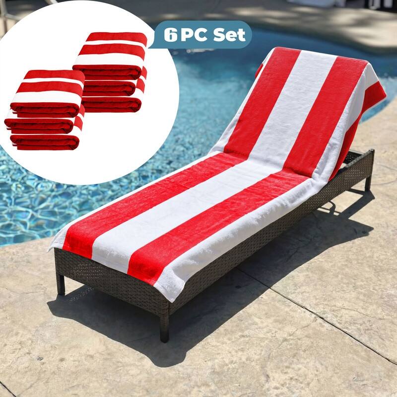 Superior Cabana Cotton Towel/ Chaise Lounge Chair Cover