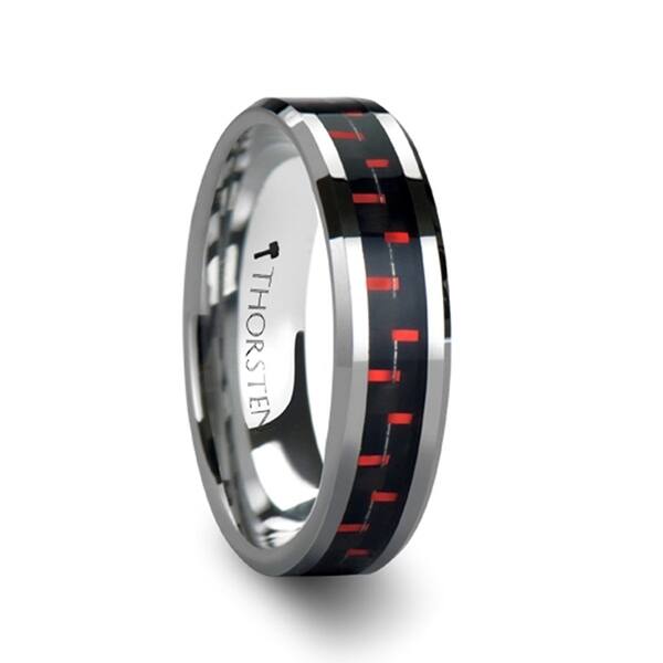 AUXILIUS Tungsten Carbide Ring with Black & Blue Carbon Fiber Inlay 8 mm AUXILIUS Tungsten Carbide Ring with Black & Blue Carbon Fiber Inlay 8 mm