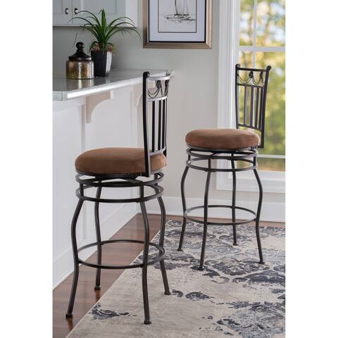 Copper Grove Olympia Brown Upholstered Powder-coated Bar Stool