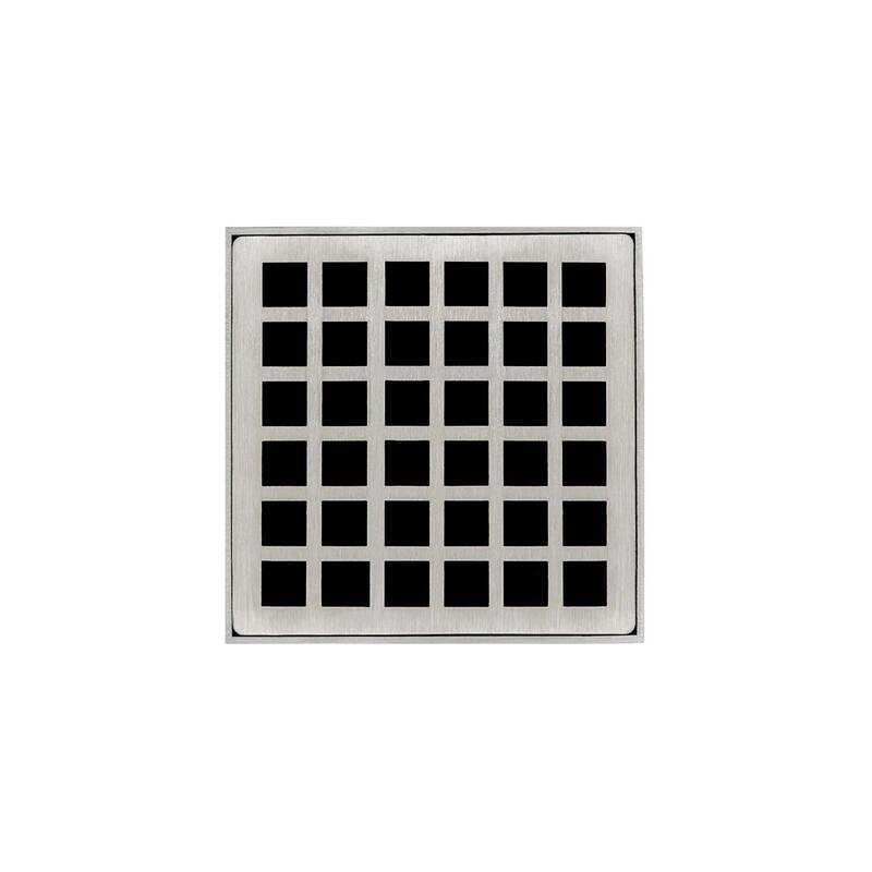 Infinity Drain Q 4 4" x 4" Center Drain with Squares Pattern