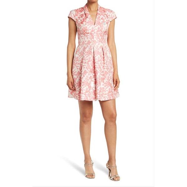 vince camuto flare dress Vince Camuto Womens PTD Scuba Fit & Flare Dress Lavender 2 at Amazon  Women's Clothing store