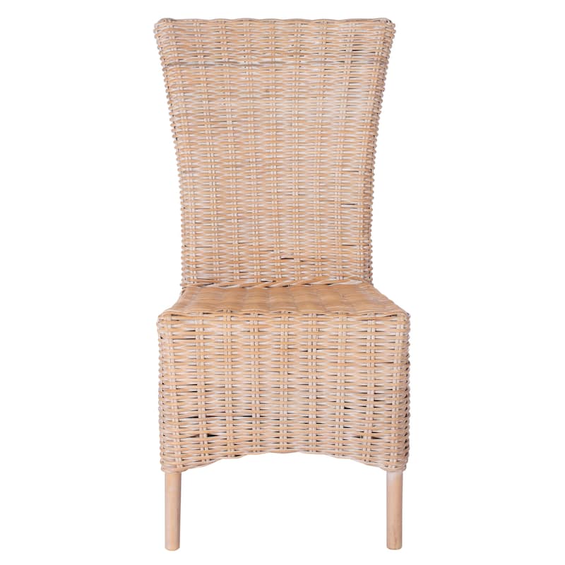 SAFAVIEH Marcia Rattan High Back Accent Chair (Set of 2) - 20.9" W x 20.9" L x 39.4" H - 21Wx21Dx39H