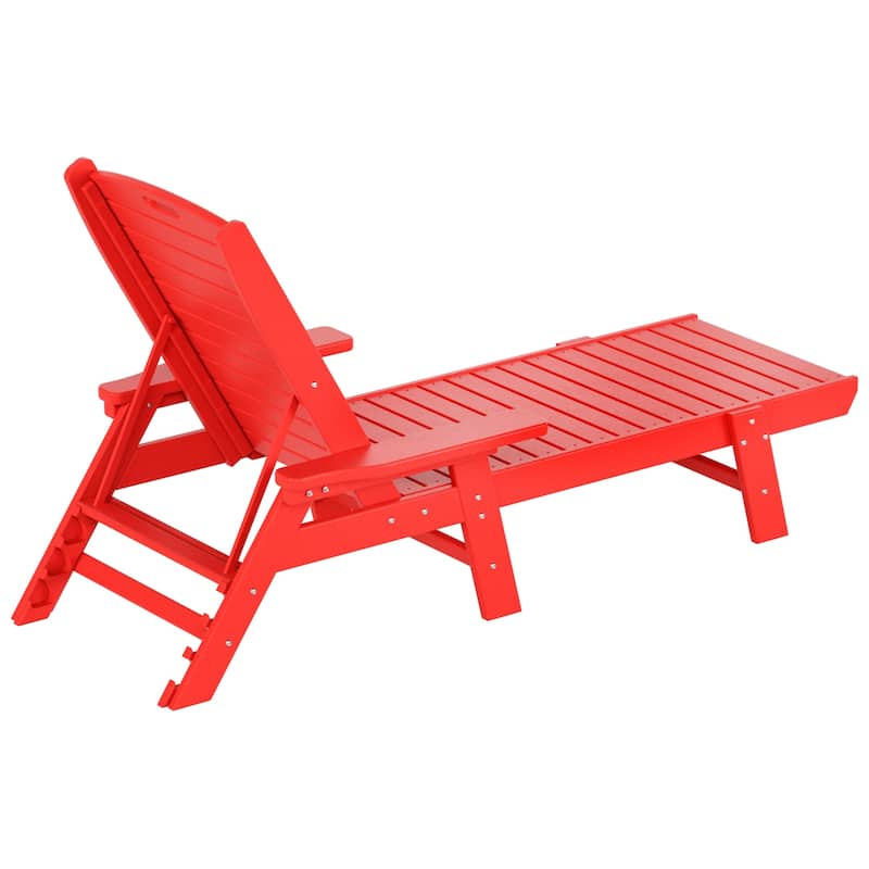 Laguna Hdpe All Weather Outdoor Patio Pool Reclining Chaise Lounges With Square Side Table (3-Piece Set)