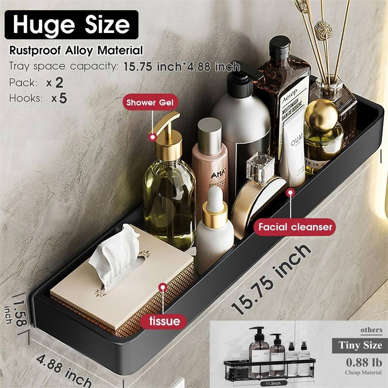 Shower Caddy organizer - 4.9"D x 15.7"W x 1.38"H