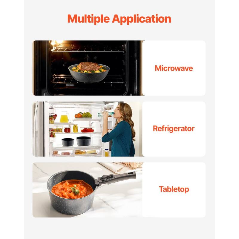 Aluminum 17 Piece Cookware Set with Detachable Handles and Non-Stick Coating