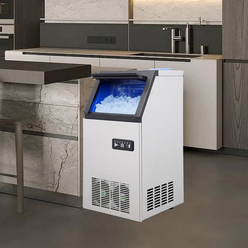 Commercial Ice Maker Machine, Freestanding Ice Maker includes Scoop for Home Office Restaurant Bar