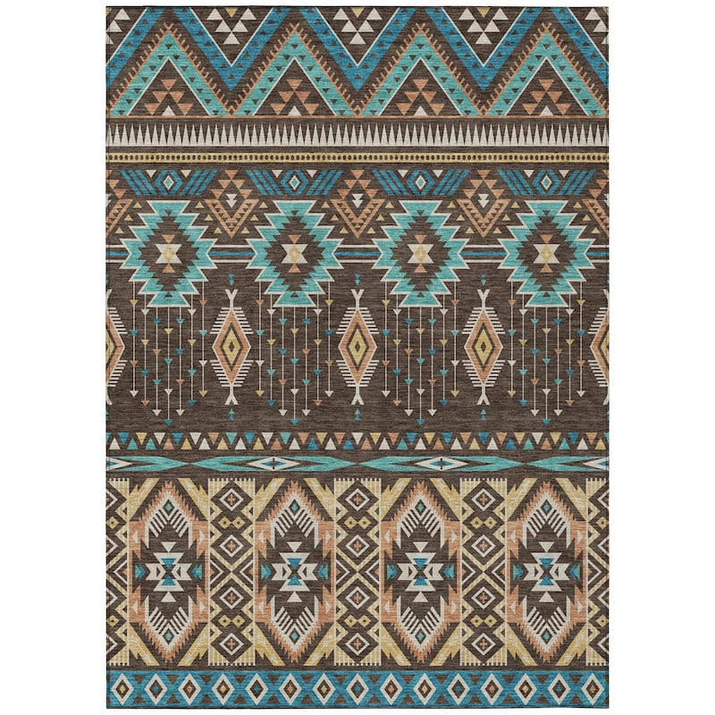 HomeRoots Aztec Transitional Rectangle Outdoor Rug