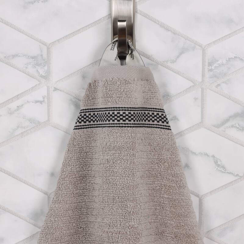 Superior Brea Zero Twist Cotton Ribbed Modern Hand Towel Set of 6