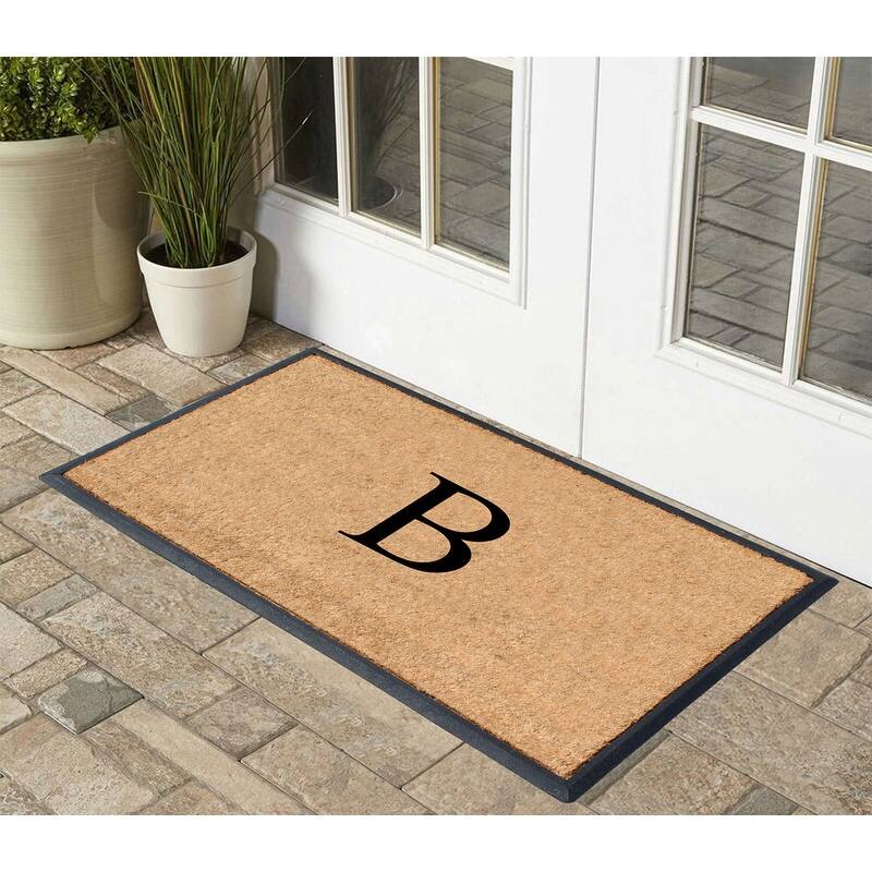 A1HC Rubber and Coir Molded Double Monogrammed Door Mat 30"x48"