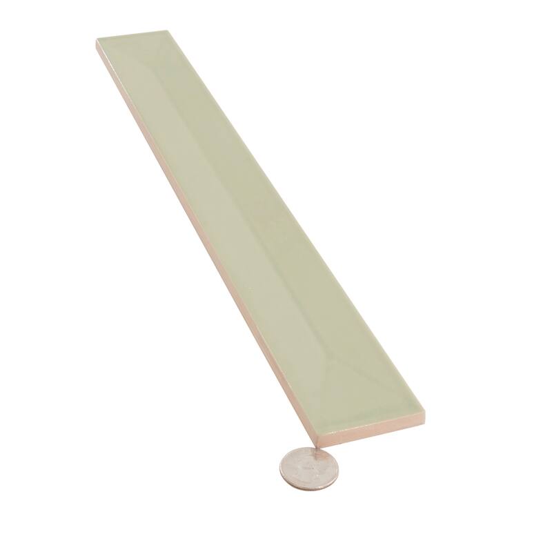 Apollo tile 2" x 16" Horizonte Glossy Soft Mint Green Ceramic Tile (10.76 sq ft/case) - 50 Pack